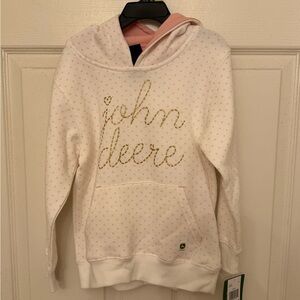 John Deere Pink and White Cozy Sweatshirt